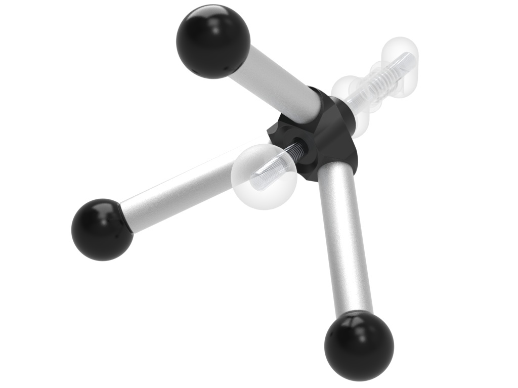 Spannhebel M8 mit 3-fach Sterngriff