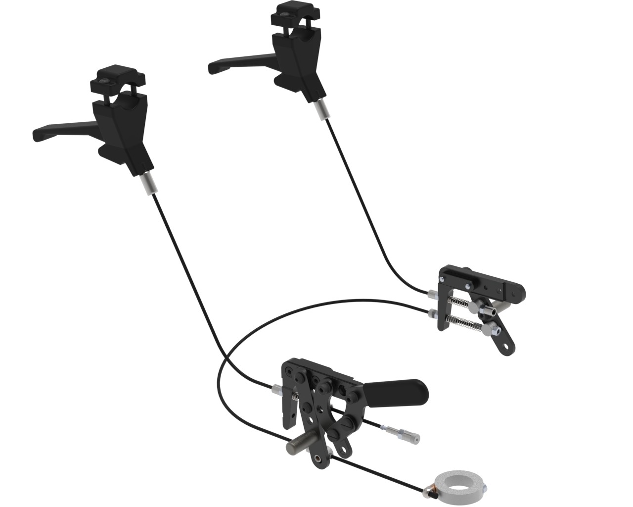 Kniehebelbremse 
Einhandbedienung