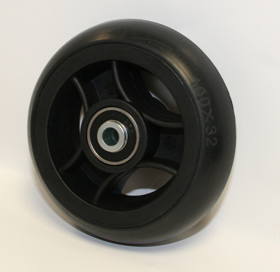 4" Lenkrad "Standard" Vollgummi schwarz