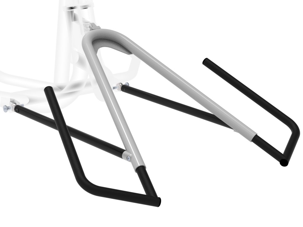 Beinstütze Adaption am Chassis
