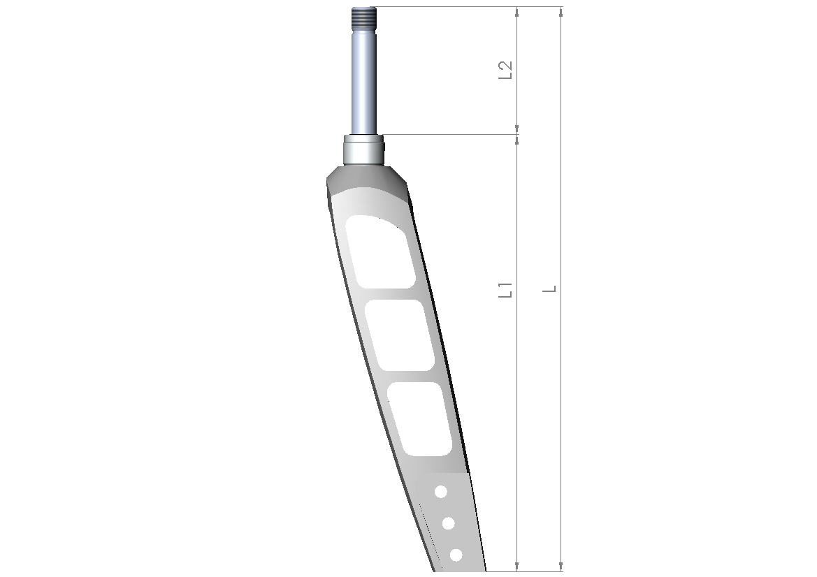 Lenkradgabel Größe 3 L1 190mm silber