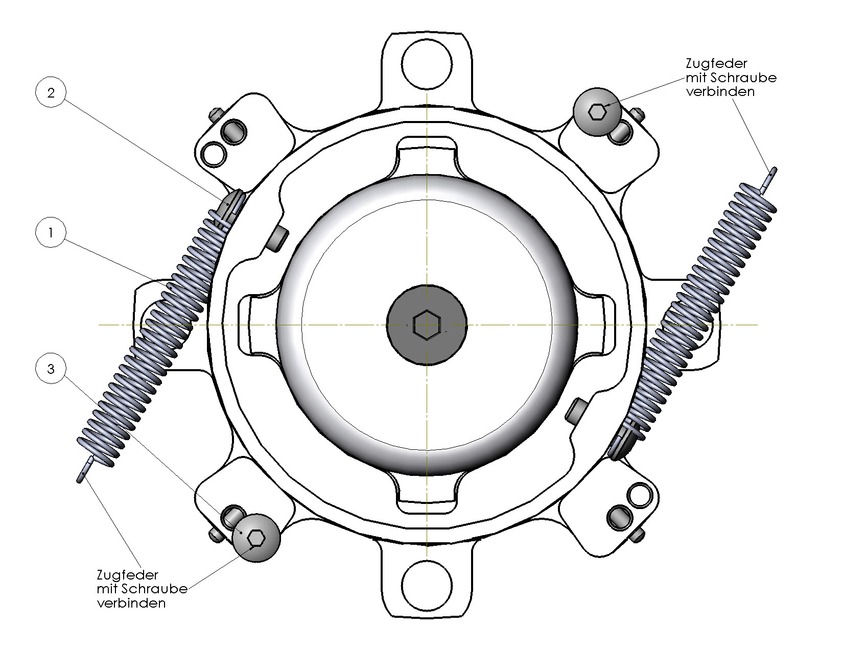 Zugfedern für Kurbelfreischaltfunktion